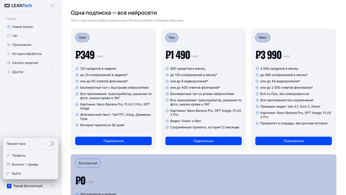 Оплата Krea AI картой РФ